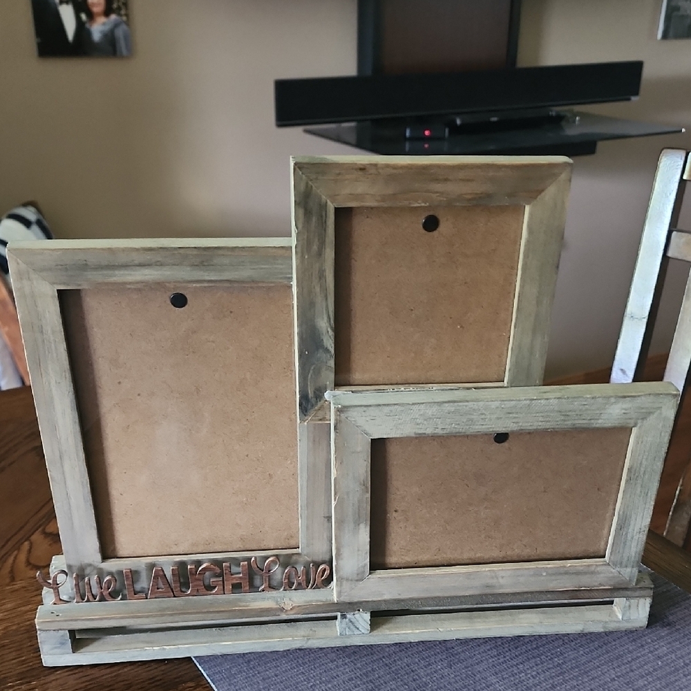 Hobby Lobby Distressed Wood Photo Frame with Live Laugh Love Accent